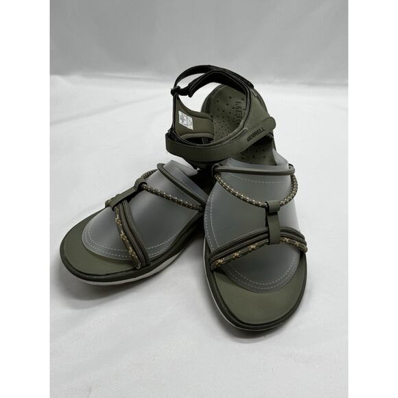 MERRELL SUNSTONE STRAP SANDALS WOMENS Sz 10 Beach Water Sports Teal Gray - Picture 1 of 8